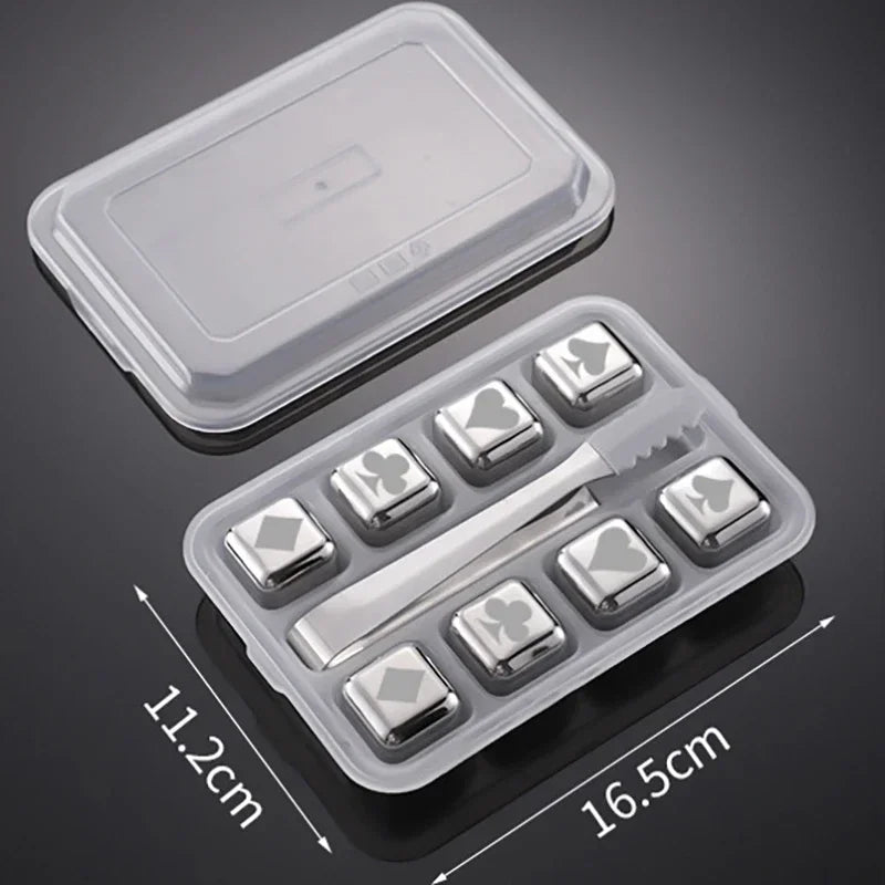 Stainless steel whiskey chilling cubes — product photo 3
