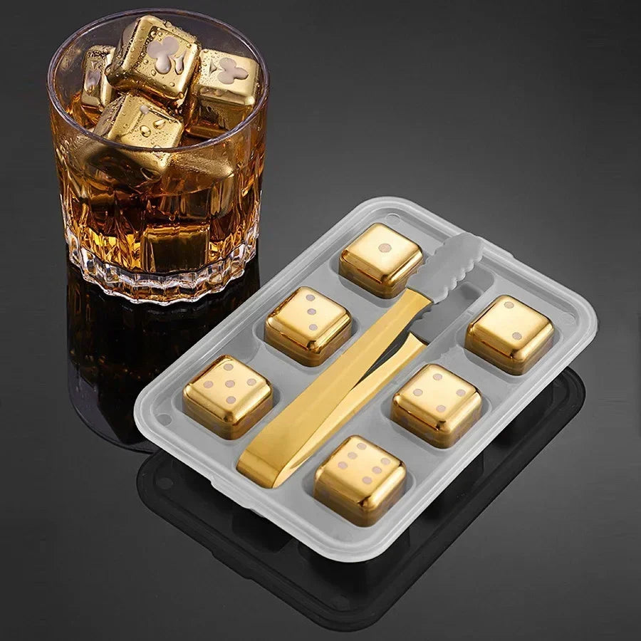 Stainless steel whiskey chilling cubes — product photo 2