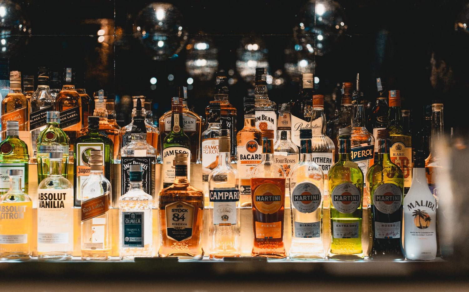 Illuminated home bar shelf